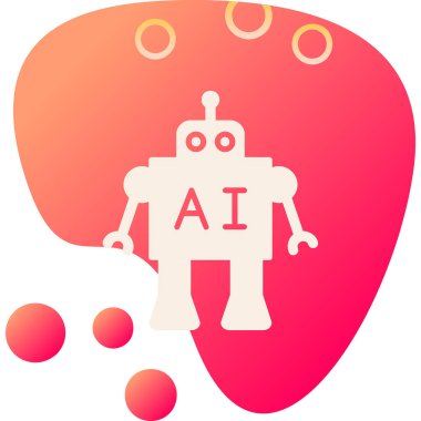 Ai Robot Web simgesi, vektör illüstrasyonu 