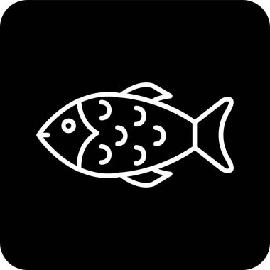 Balık. Web simgesi vektör illüstrasyonu 