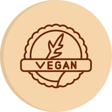 Vegan logosu, vektör çizimi basit tasarım