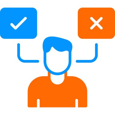 Karar İşaretleyici simgesi, vektör illüstrasyonu  