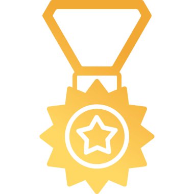 Kurdele ikon vektör illüstrasyonlu madalya 