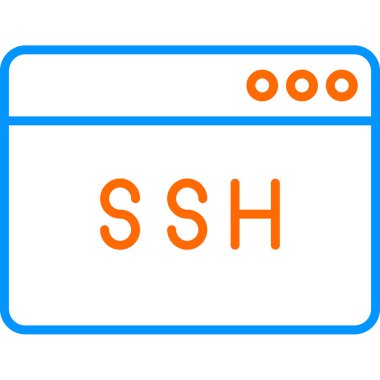 Ssh kod simgesi, vektör illüstrasyonu