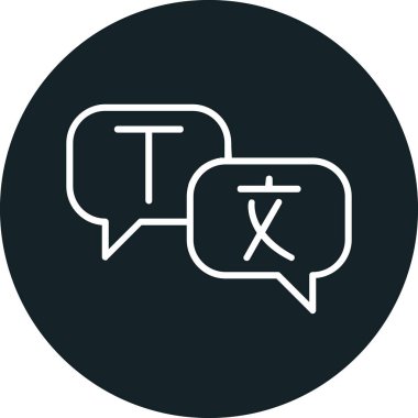 Çevirmen konuşma baloncukları. vektör illüstrasyonu