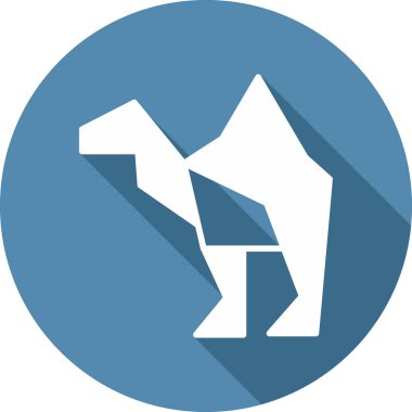 Origami tarzında deve simgesi, vektör illüstrasyonu 