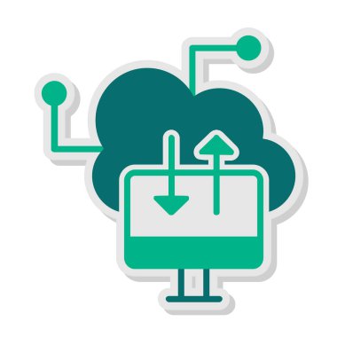 bulut hesaplama web simgesi vektör illüstrasyonu 