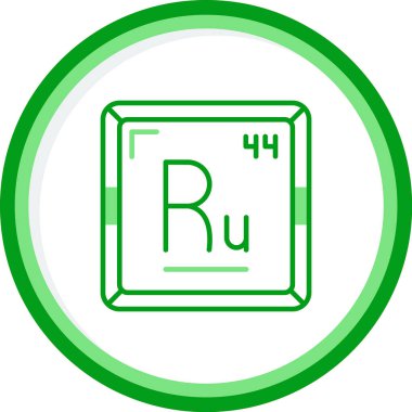 Rutenyum modern simgesinin vektör illüstrasyonu                      