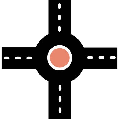 Crossroad simgesi, vektör illüstrasyonu basit tasarım