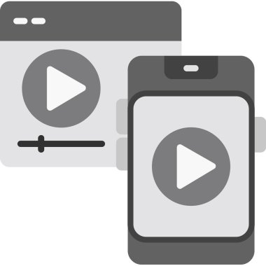 Video oynatıcı ikon vektör illüstrasyonu 