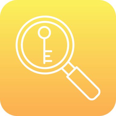 Anahtarlı büyüteç, vektör illüstrasyonu basit tasarım