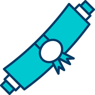 mezuniyet kurdelesi, web simgesi basit illüstrasyon