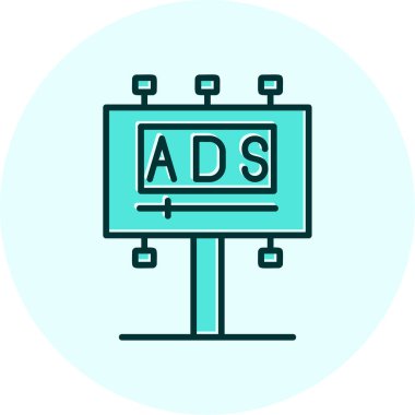 Reklam panosu simgesi, vektör illüstrasyonu basit tasarım