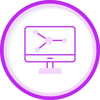 Bilgisayar Simülasyonu simgesi, vektör illüstrasyonu basit tasarım