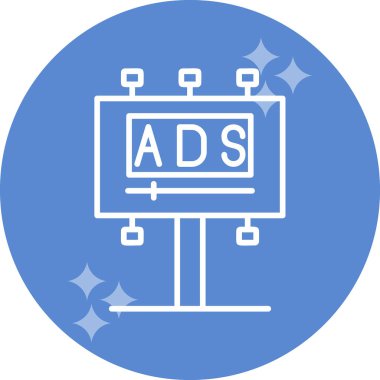 Reklam panosu simgesi, vektör illüstrasyonu basit tasarım