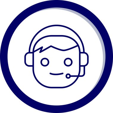 Çağrı Merkezi, operatör simgesi vektör çizimi