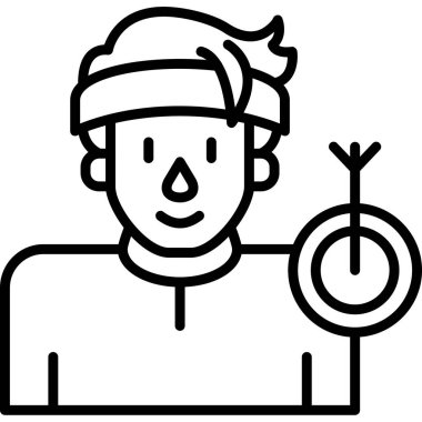 dart oyuncusu simgesi, vektör illüstrasyonu basit tasarım