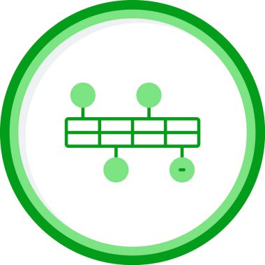İş diyagramı simgesi. Ağ şeması simgesi. Veritabanı sembolü, vektör illüstrasyonu