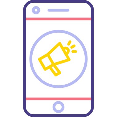 Sosyal medya tanıtım simgesi, vektör illüstrasyonu basit tasarım