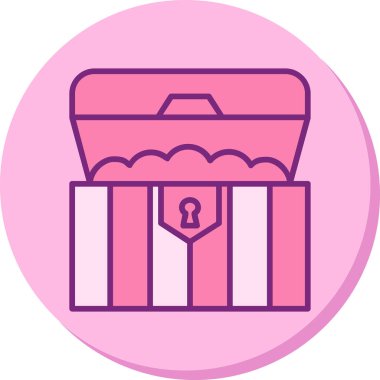 hazine sandığı simge vektör çizim 