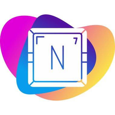 Nitrojen modern simgesinin vektör çizimi                      