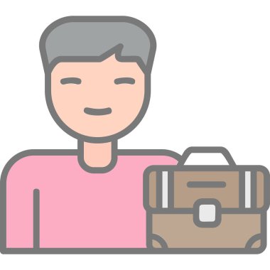 Erkek çalışan simgesi, vektör illüstrasyonu basit tasarım