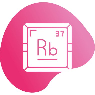 Rubidium modern simgesinin vektör illüstrasyonu                      