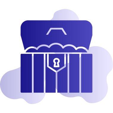 hazine sandığı simge vektör çizim 