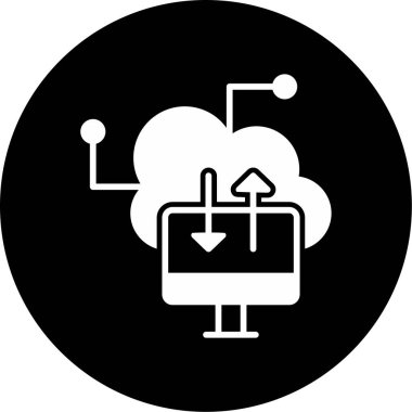 bulut hesaplama web simgesi vektör illüstrasyonu 