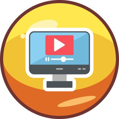 video. Web simgesi basit illüstrasyon 