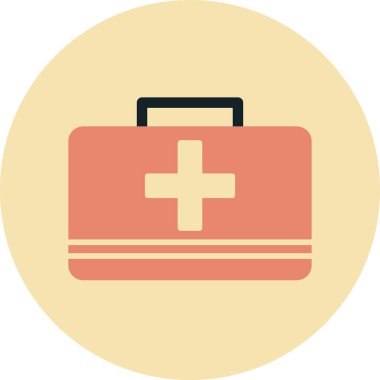 İlk Yardım Kiti tıbbi ikon vektör çizimi