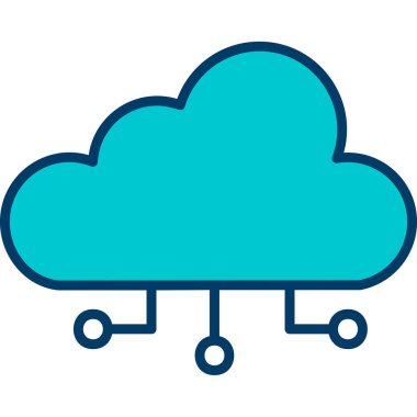 bulut hesaplama web simgesi vektör illüstrasyonu 