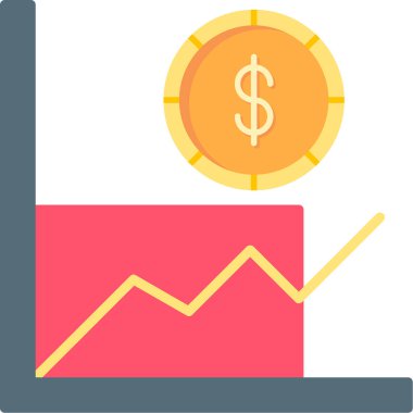 toplam talep iş grafiği, düz vektör simgesi  