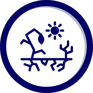 Kuraklık web simgesi, vektör illüstrasyonu, beyaz arkaplanda izole edilmiş küresel ısınma işareti 