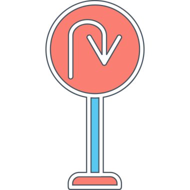 U Dönüş simgesi vektör illüstrasyonu         