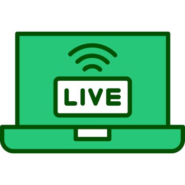 canlı yayın simgesi, vektör illüstrasyonu basit tasarım