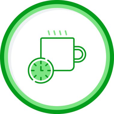 Kahve molası. Web simgesi basit illüstrasyon