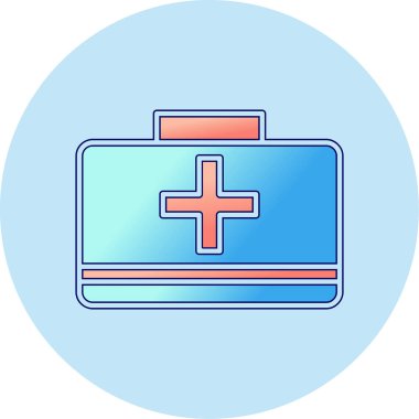 İlk Yardım Kiti tıbbi ikon vektör çizimi