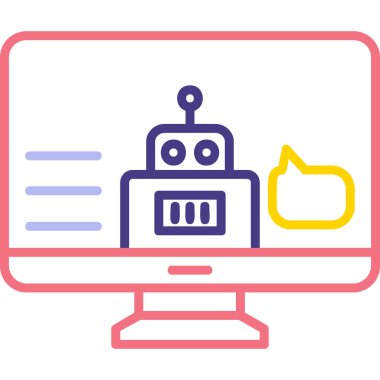 - Asistanım. Web simgesi basit illüstrasyon