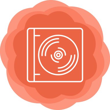 CD mi? Web simgesi basit illüstrasyon                