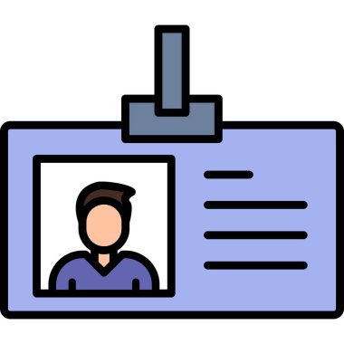 Kimlik kartı web simgesi, vektör illüstrasyonu