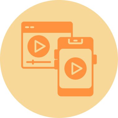 Video oynatıcı ikon vektör illüstrasyonu 