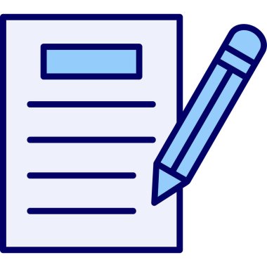 kalem ile doküman. Web simgesi basit illüstrasyon