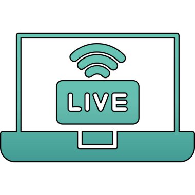 canlı yayın simgesi, vektör illüstrasyonu basit tasarım