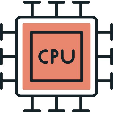 cpu icon, vector illustration simple design