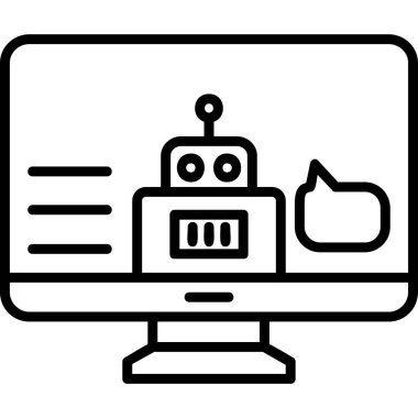 - Asistanım. Web simgesi basit illüstrasyon