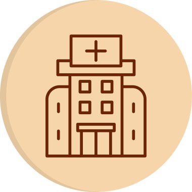 Hastane binası simgesi, vektör illüstrasyonu basit tasarım