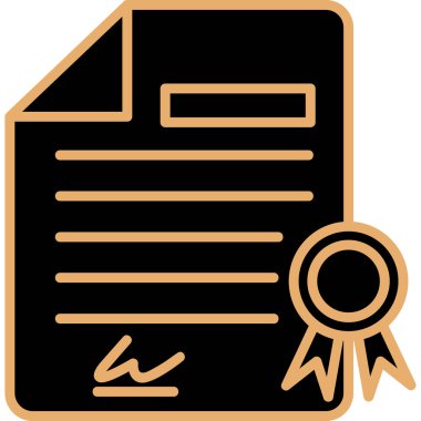 Diploma simgesi, vektör illüstrasyonu basit tasarım