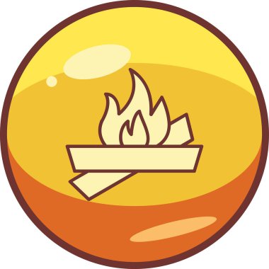 şenlik ateşi simgesi, ağ basit illüstrasyon