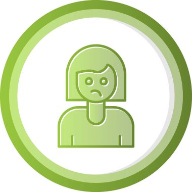 meh kadın simge vektör illüstrasyonuyla karşı karşıya