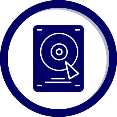 Sabit disk simgesi, vektör illüstrasyonu basit tasarım