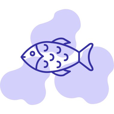 Balık. Web simgesi vektör illüstrasyonu 